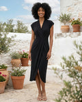 Yasmine - Elegant Wrap Midi Dress