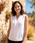 Claire - Glamorous Sleeveless V-Neck Top