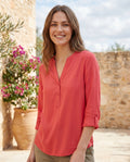 Sarah - Glamorous Linen Tunic Blouse
