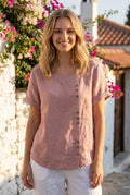 Lila - Luxurious Linen Button Blouse