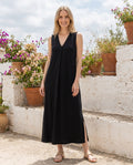 Kayla - Elegant Draped V-Neck Maxi Dress