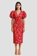Brooke - Puff Sleeve Midi Cocktail Dress