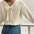 Carmen - Cable Knit Sweater for Women with Back Bow Detail