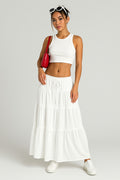 Cassie - Flared Maxi Skirt with Drawstring