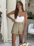 Cassie - High Waist Linen Shorts