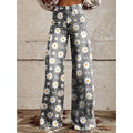 Claire - Floral Wide-Leg Jeans Print Casual Streetwear