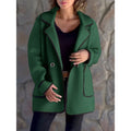 Fiona - Contrast-Trim Coat for Women with Notch Lapel and Loose Fit