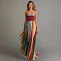 Hannah - Strapless Pleated Maxi Dress