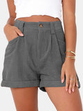 Holly - High-Waisted Corduroy Shorts