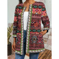 Imogen - Patterned Open-Front Jacket for Women with Pockets