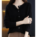 Isla - Merino Wool Button-Front Cardigan for Women with Long Sleeves