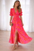 Jasmine - Floral Maxi Dress with Puff Sleeves