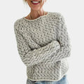 Julia - Women's Ribbed Knit Sweater with Round Neck