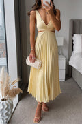 Kelsey - Pleated Cut-Out Midi Dress