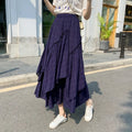 Maeve - Asymmetric Midi Skirt for Women with Elastic High Waist