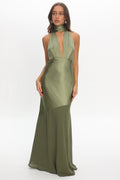 Uma - Satin Halter Maxi Dress