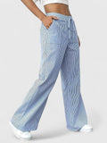 Claire - Wide-Leg Striped Trousers with Elastic Waist for Women