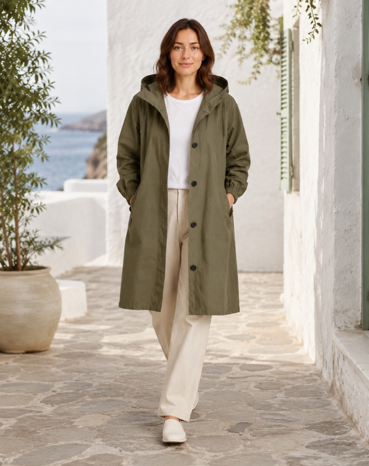 Leah - Effortless Hooded Trench Coat