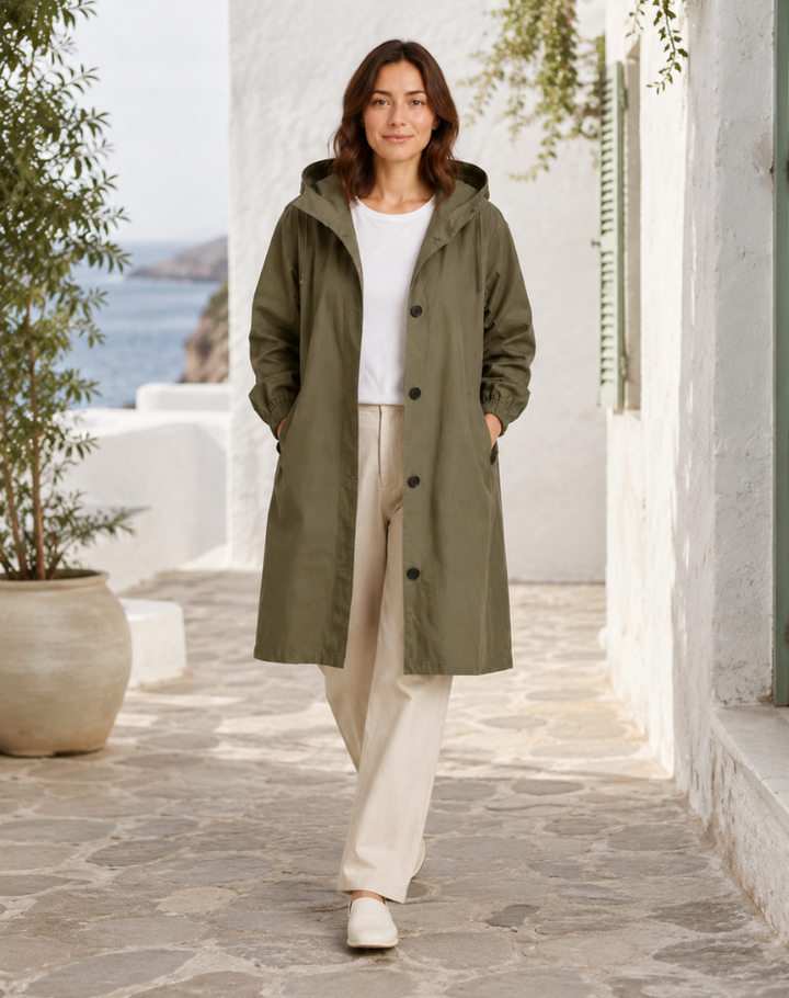Leah - Effortless Hooded Trench Coat