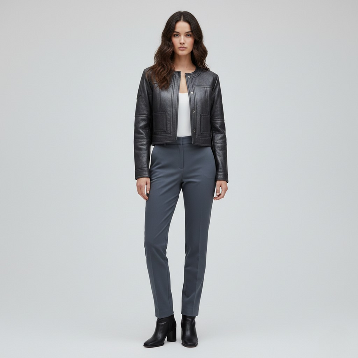 Cropped Leather Jacket