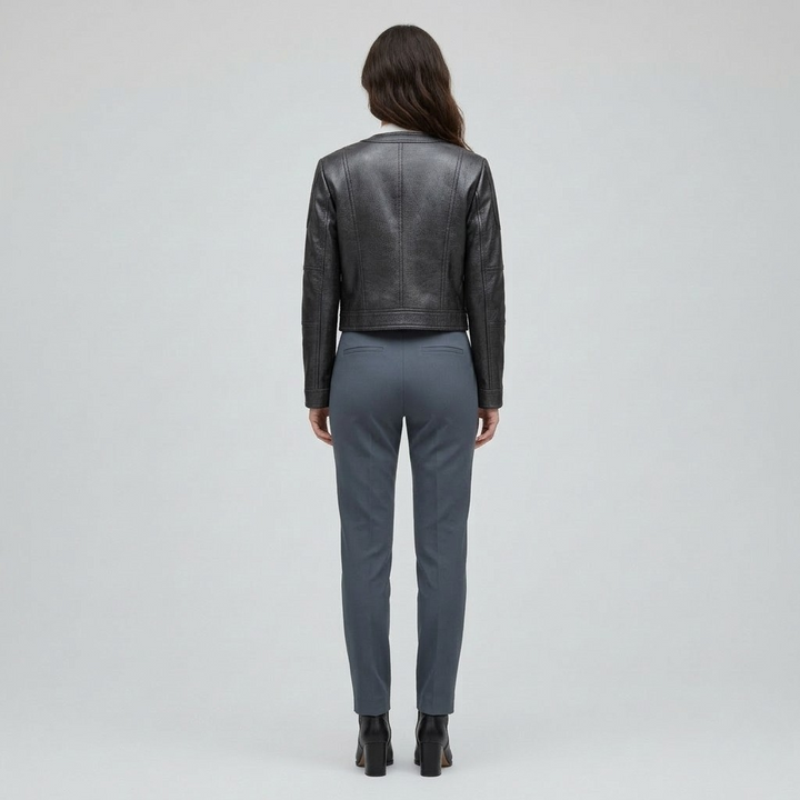 Cropped Leather Jacket