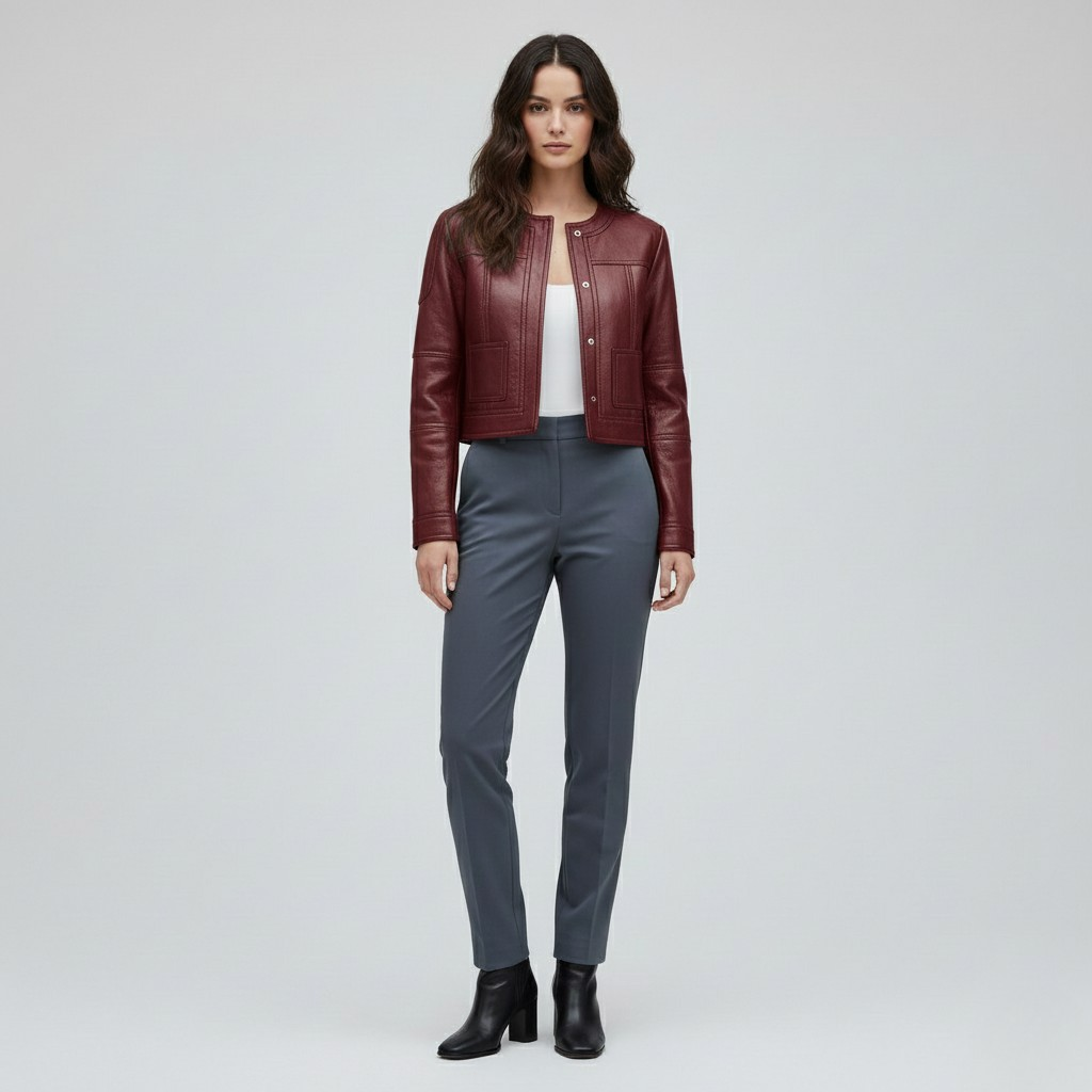 Cropped Leather Jacket