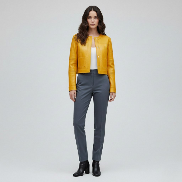 Cropped Leather Jacket