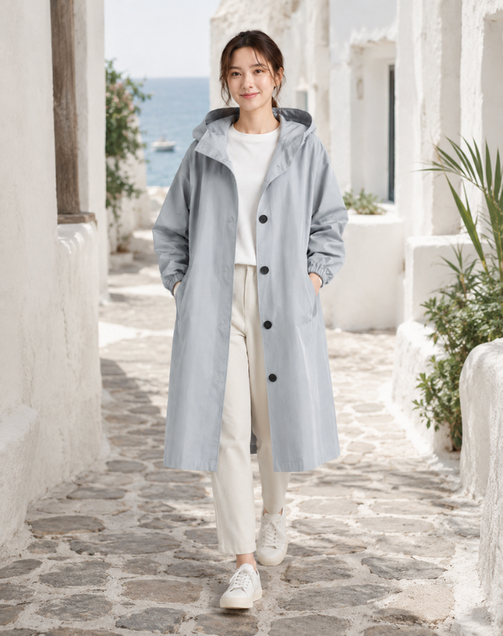 Leah - Effortless Hooded Trench Coat
