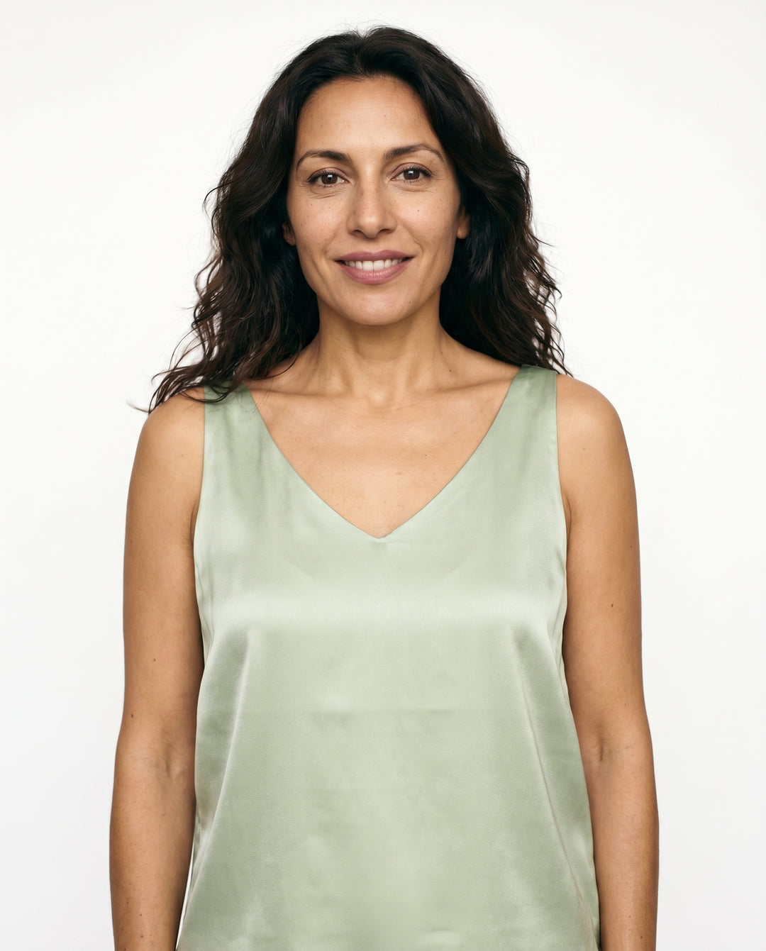 leah-satin-v-neck-tank-light-green-1