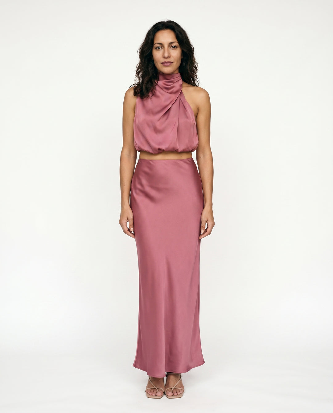 zara-satin-halter-dress-pink-red-1