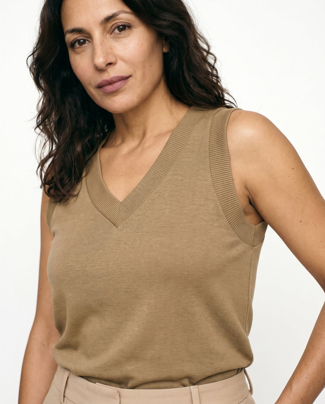maya-sleeveless-v-neck-top-khaki-2