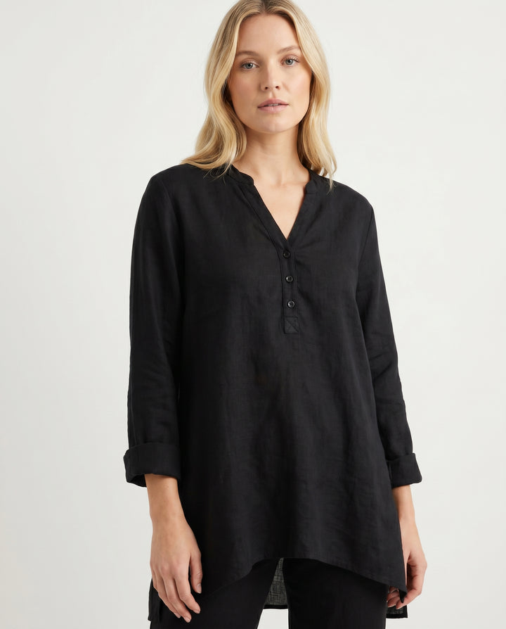 sarah-linen-tunic-blouse-black-1