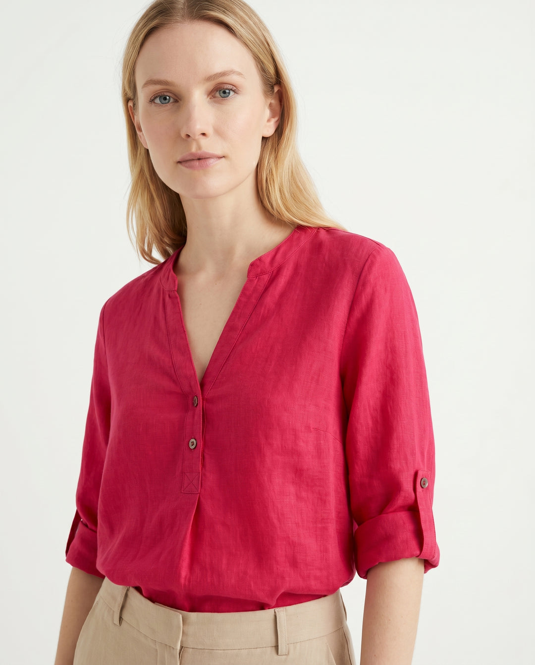 sarah-linen-tunic-blouse-rose-red-1