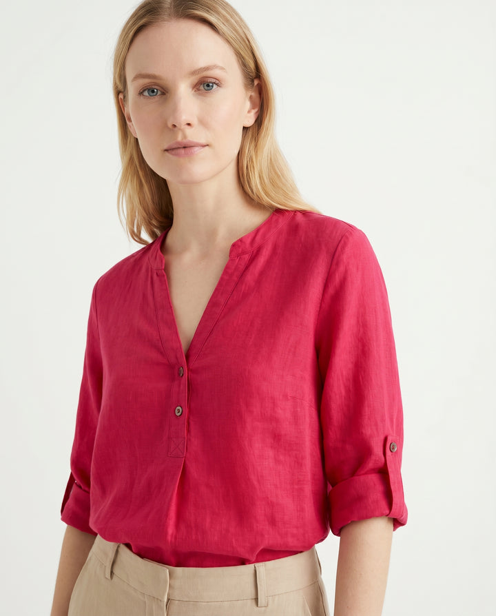 sarah-linen-tunic-blouse-rose-red-1