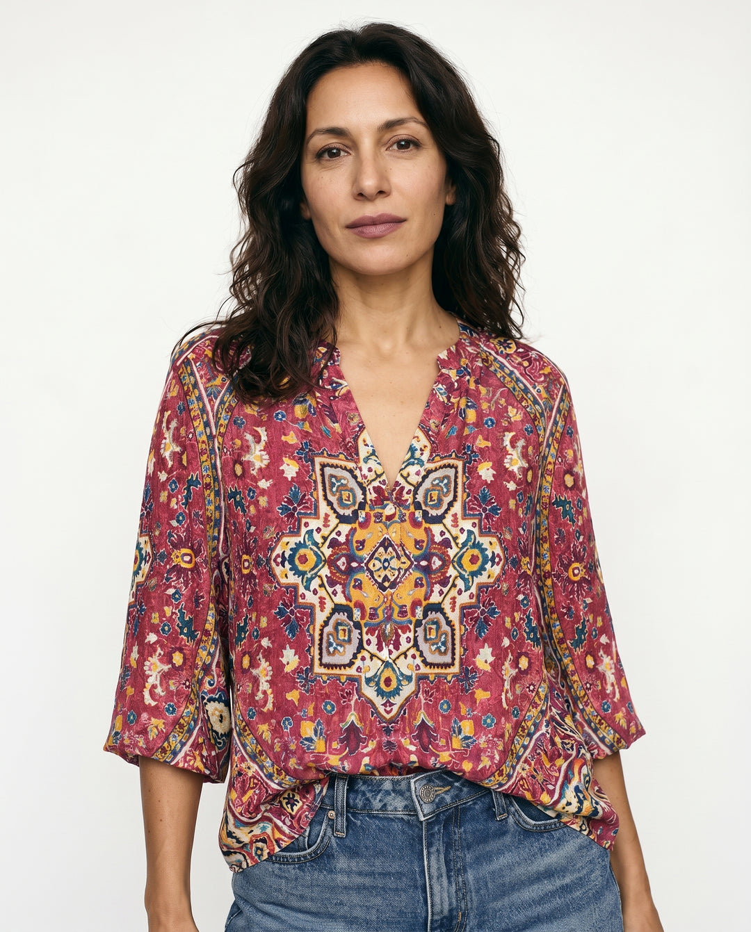 leah-boho-print-blouse-red-1