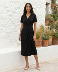 Aurora - Elegant Wrap V-Neck Midi Dress