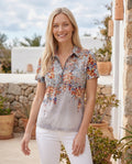 Luna - Refined Zip Print Top