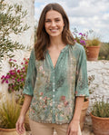 Leah - Timeless Boho Print Blouse