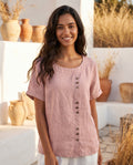 Nora - Effortless Linen Button Blouse