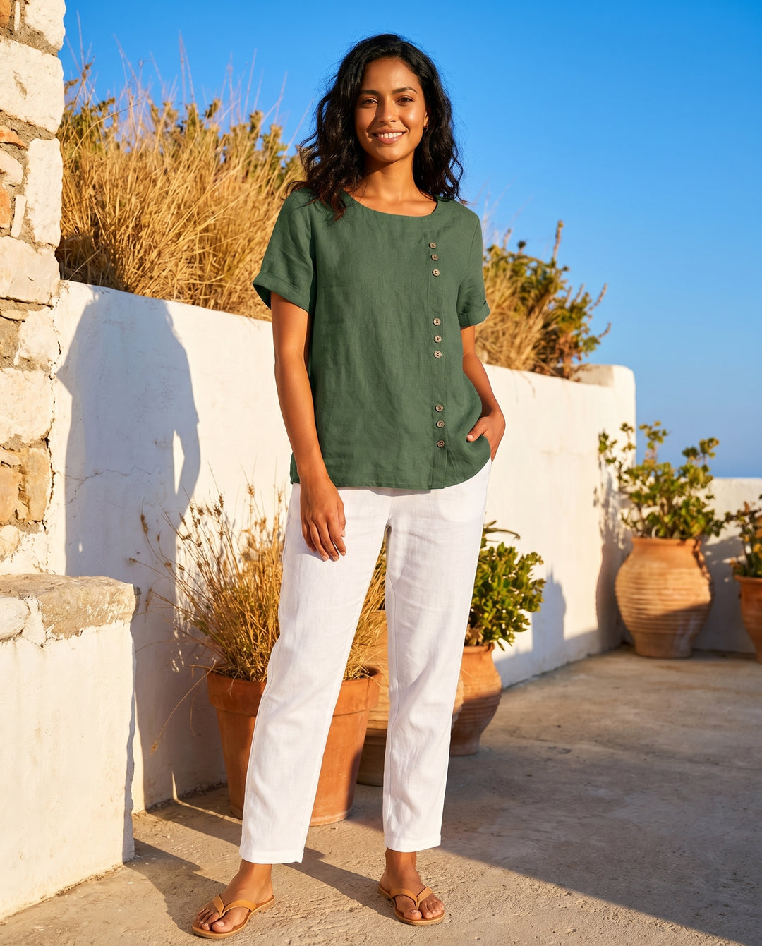 nora-linen-button-blouse-green-3