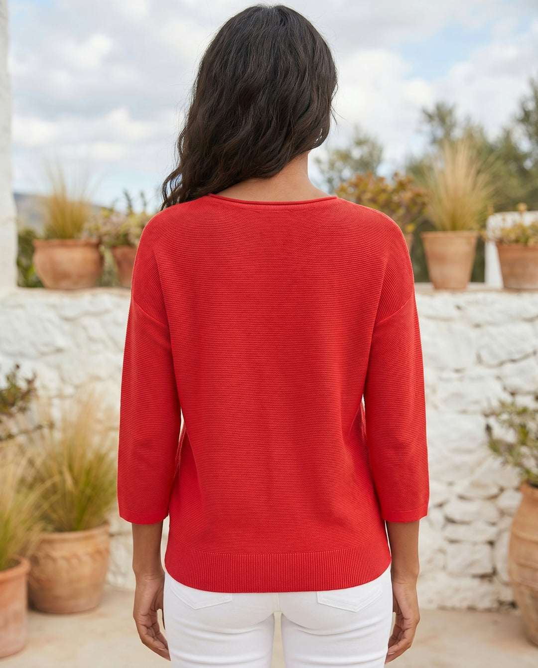 ella-knit-3-4-sleeve-top-red-2