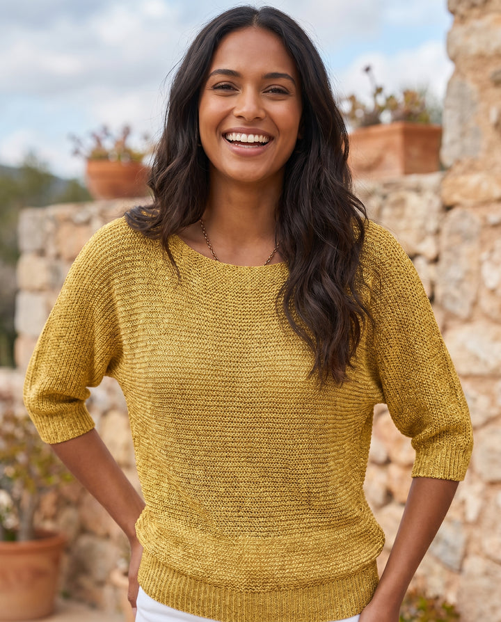 ella-knit-3-4-sleeve-top-yellow-1