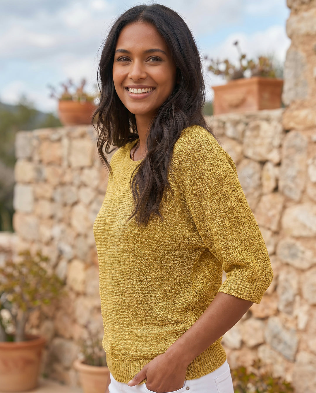 ella-knit-3-4-sleeve-top-yellow-3