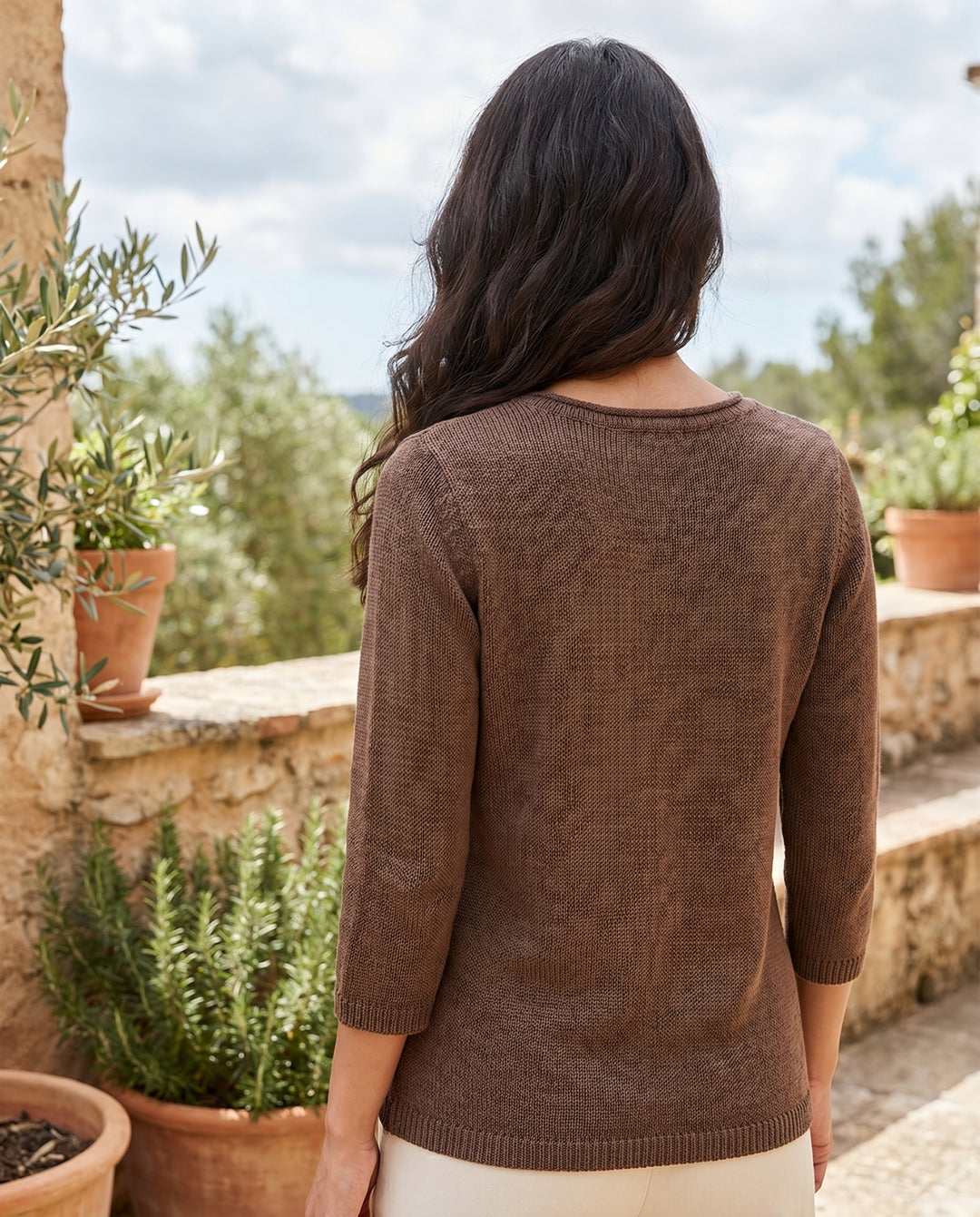 ella-knit-3-4-sleeve-top-brown-2