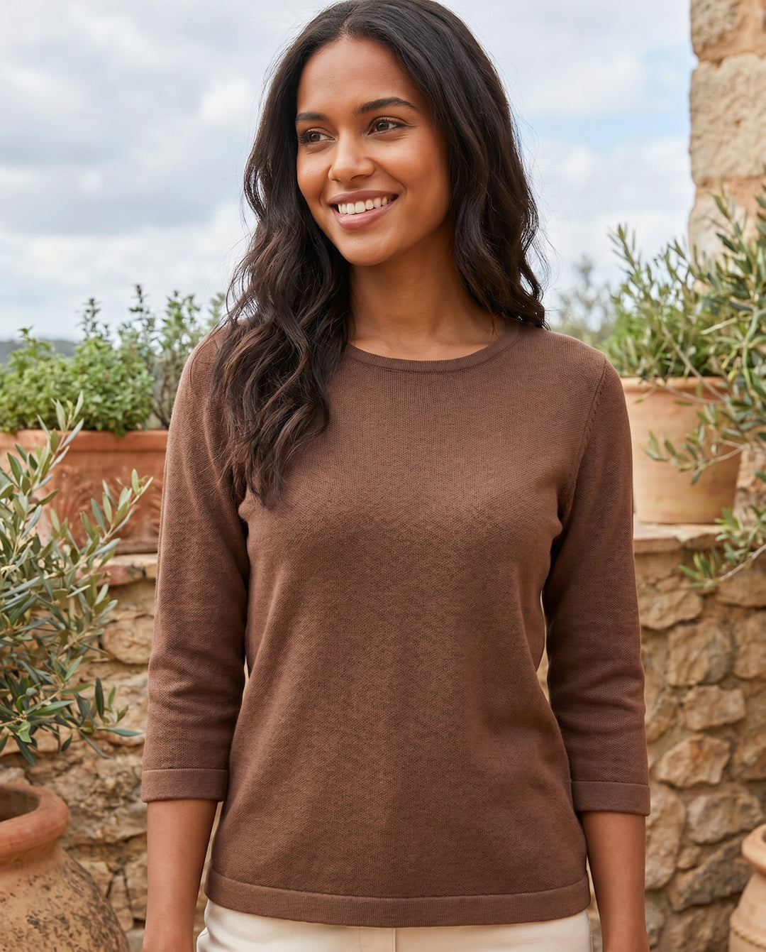 ella-knit-3-4-sleeve-top-brown-3