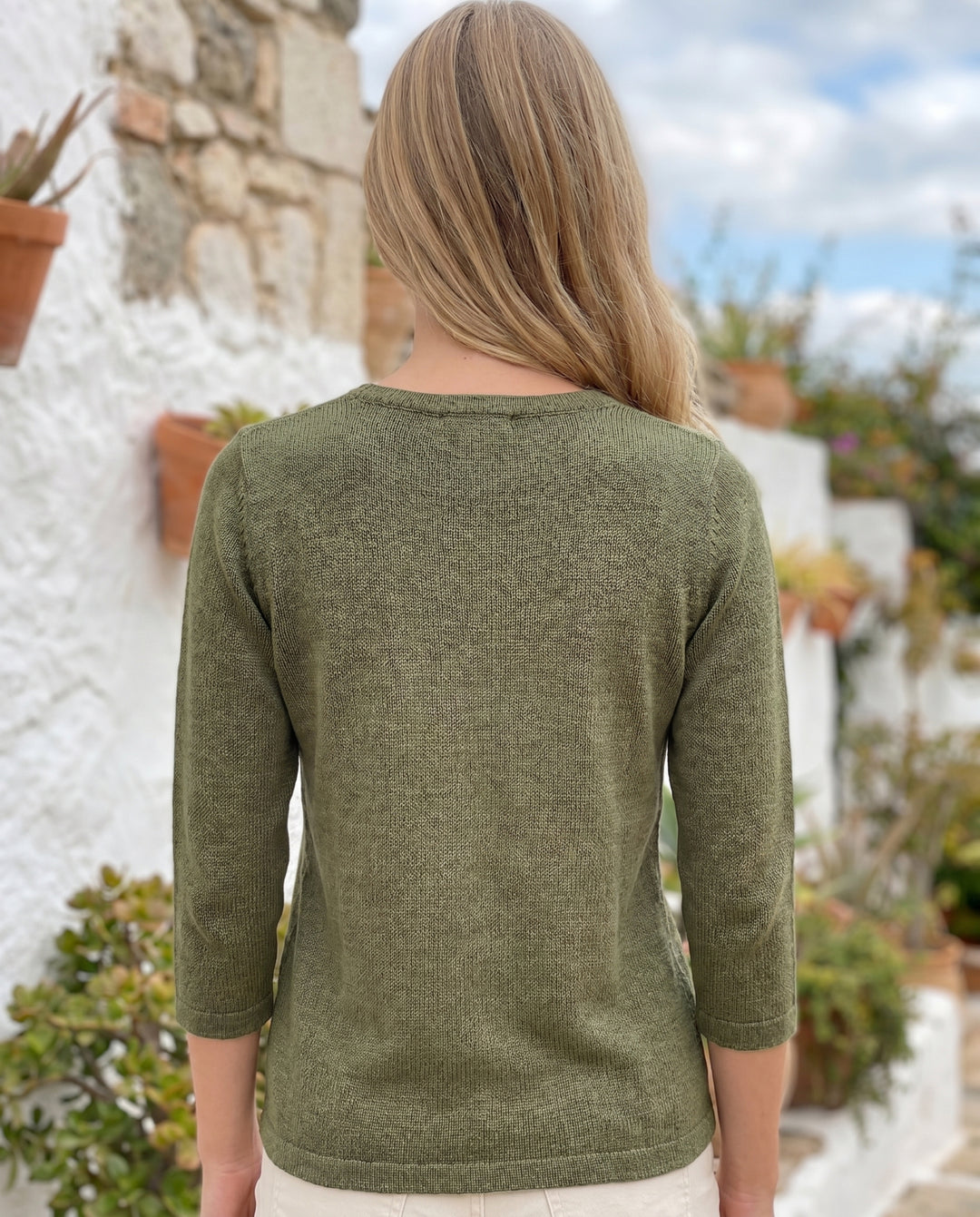 ella-knit-3-4-sleeve-top-olive-green-2