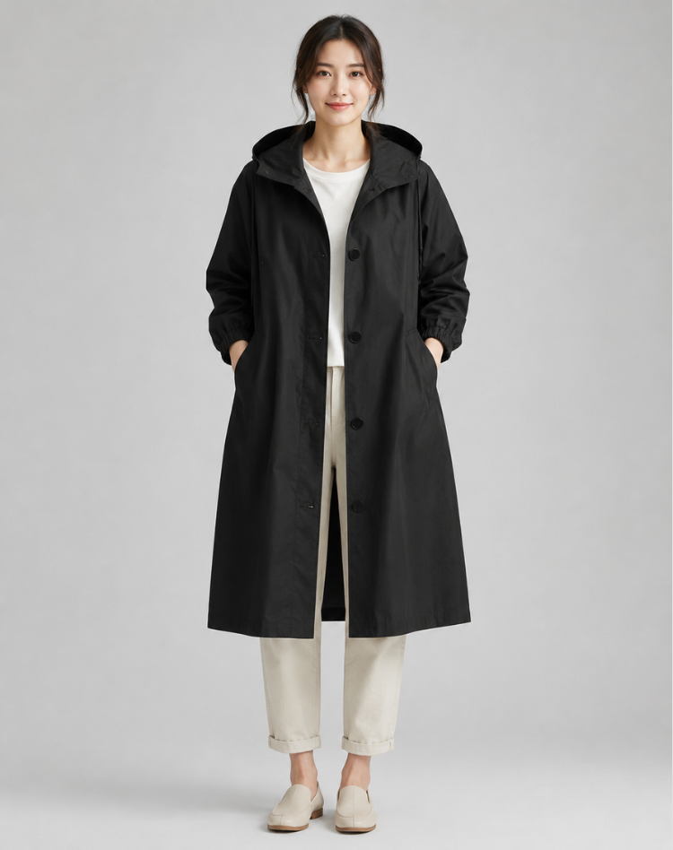 Leah - Effortless Hooded Trench Coat
