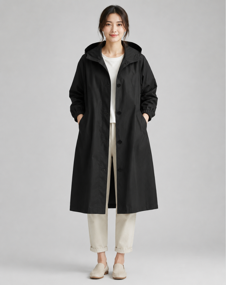 Leah - Effortless Hooded Trench Coat
