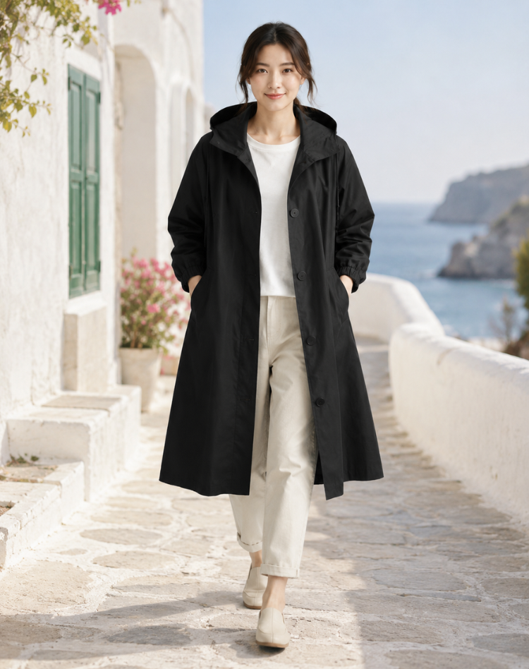 Leah - Effortless Hooded Trench Coat