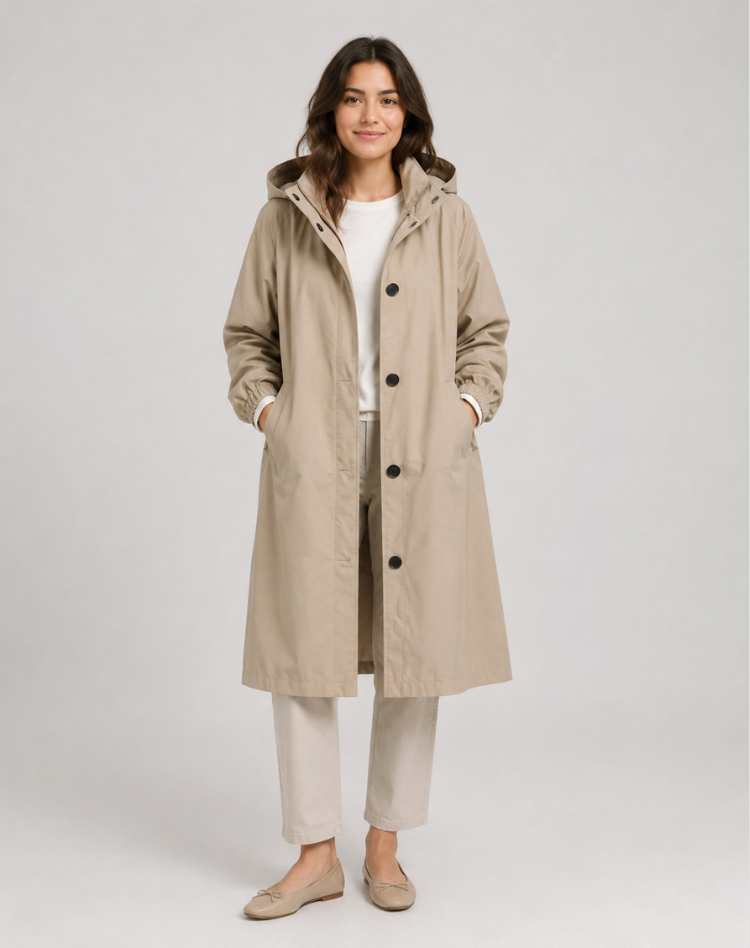 Leah - Effortless Hooded Trench Coat